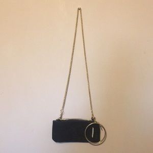 DYNAMITE Black Suede Clutch/Crossbody Bag